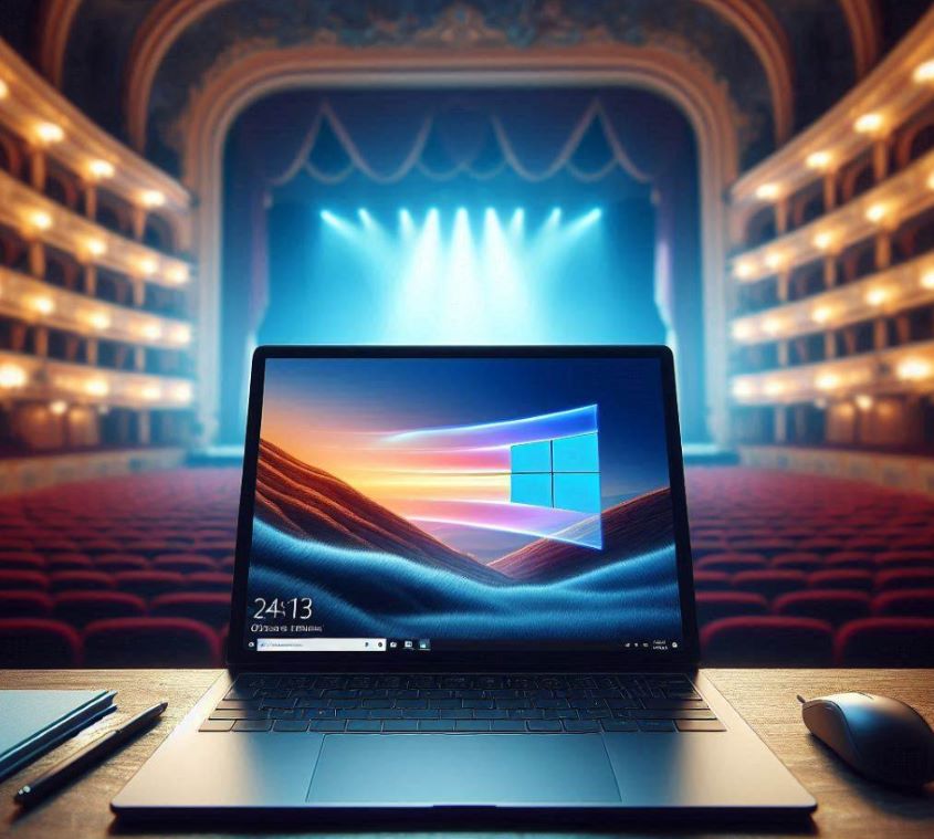 laptop in theater shows